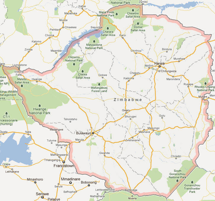 simbabwe google karte